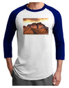 San Juan Mountain Range Adult Raglan Shirt-TooLoud-White-Royal-X-Small-Davson Sales
