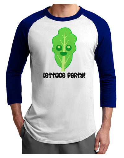 Cute Lettuce - Lettuce Party Adult Raglan Shirt by TooLoud-TooLoud-White-Royal-X-Small-Davson Sales