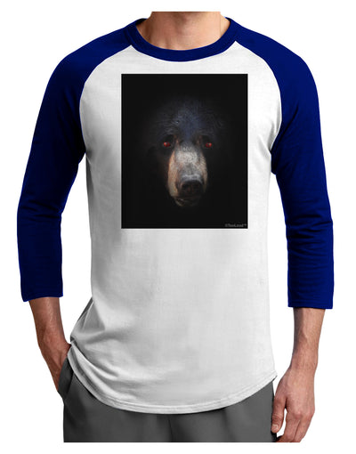 Scary Black Bear Adult Raglan Shirt-Raglan Shirt-TooLoud-White-Royal-X-Small-Davson Sales