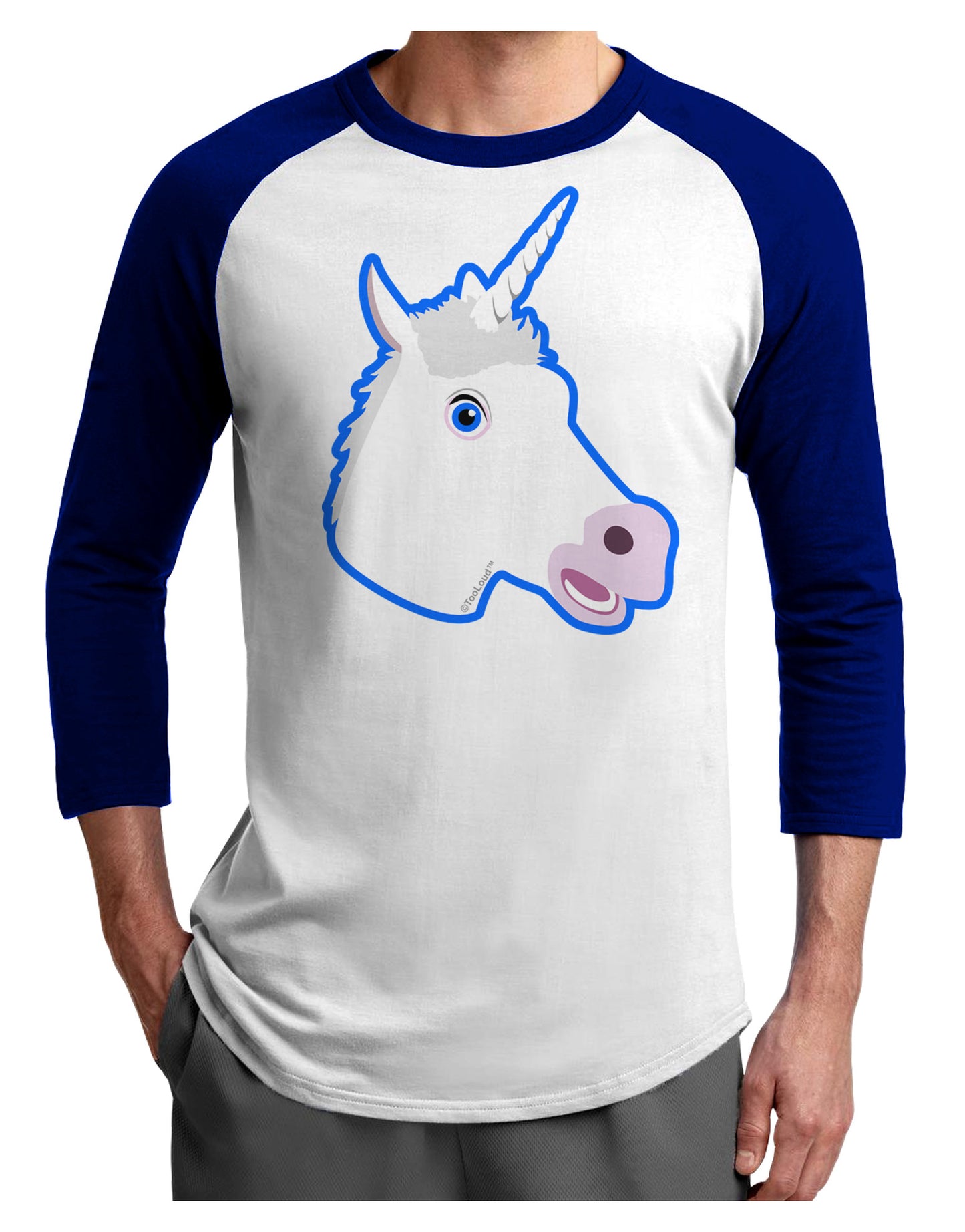Fanciful Unicorn Adult Raglan Shirt-Raglan Shirt-TooLoud-White-Royal-X-Small-Davson Sales