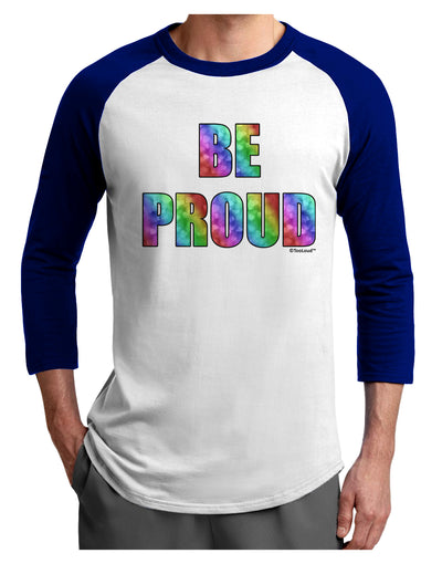 Be Proud Gay Pride - Rainbow Hearts Adult Raglan Shirt by TooLoud-TooLoud-White-Royal-X-Small-Davson Sales