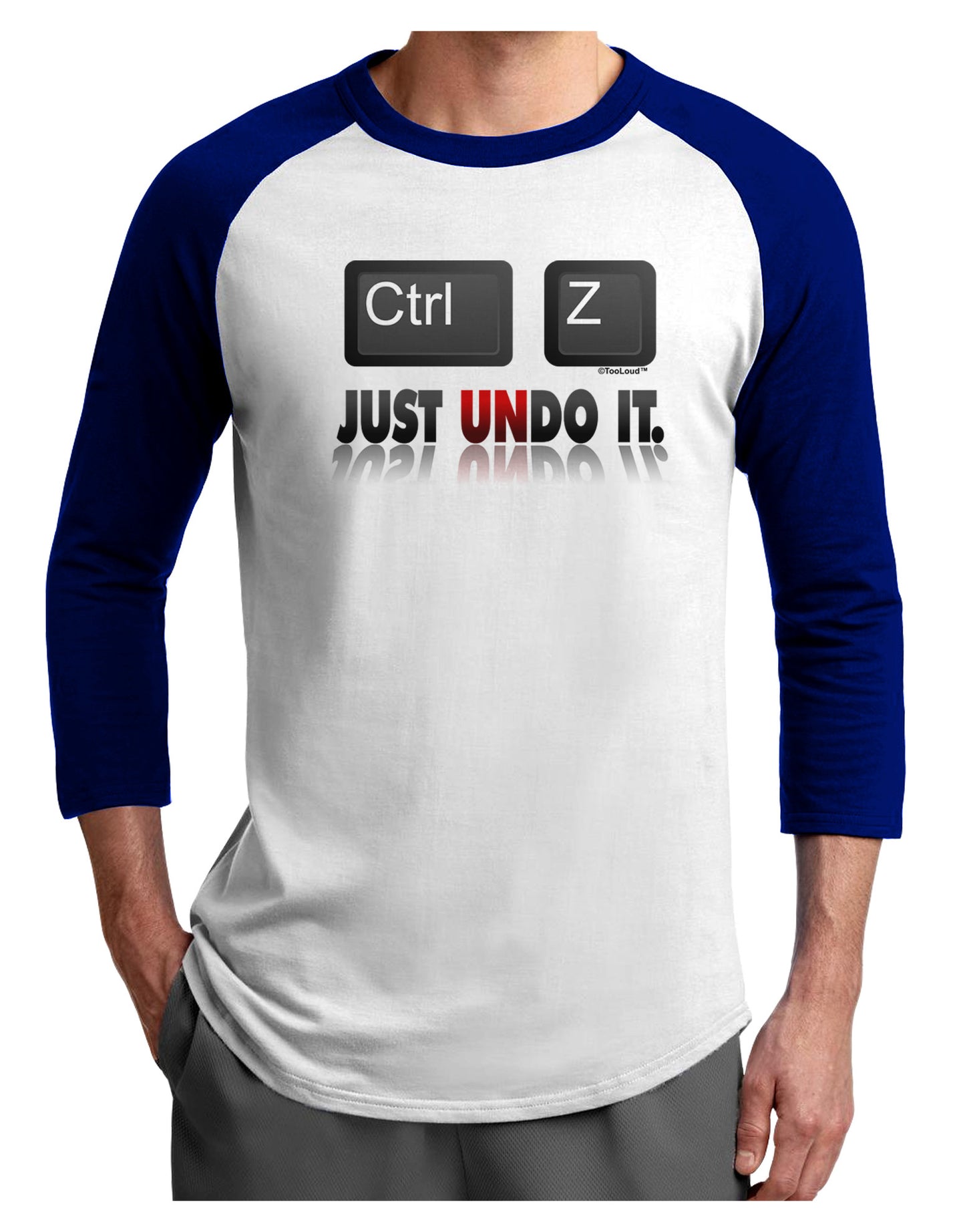 Ctrl Z Just Undo It Adult Raglan Shirt-Raglan Shirt-TooLoud-White-Royal-X-Small-Davson Sales