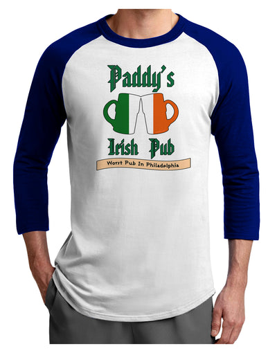 Paddy's Irish Pub Adult Raglan Shirt by TooLoud-Clothing-TooLoud-White-Royal-X-Small-Davson Sales
