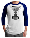 Number One Dad Trophy - Grayscale Adult Raglan Shirt-Raglan Shirt-TooLoud-White-Royal-X-Small-Davson Sales