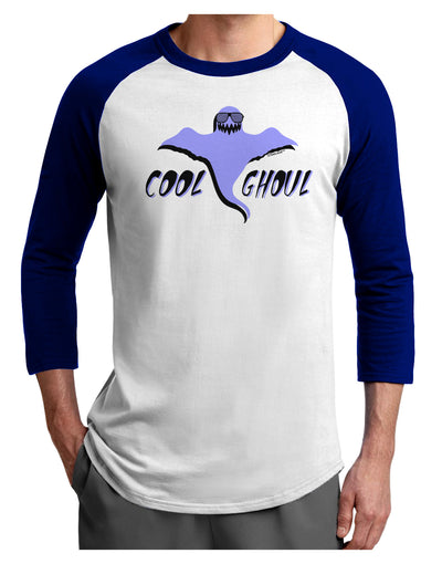 Cool Ghoul Adult Raglan Shirt-TooLoud-White-Royal-X-Small-Davson Sales