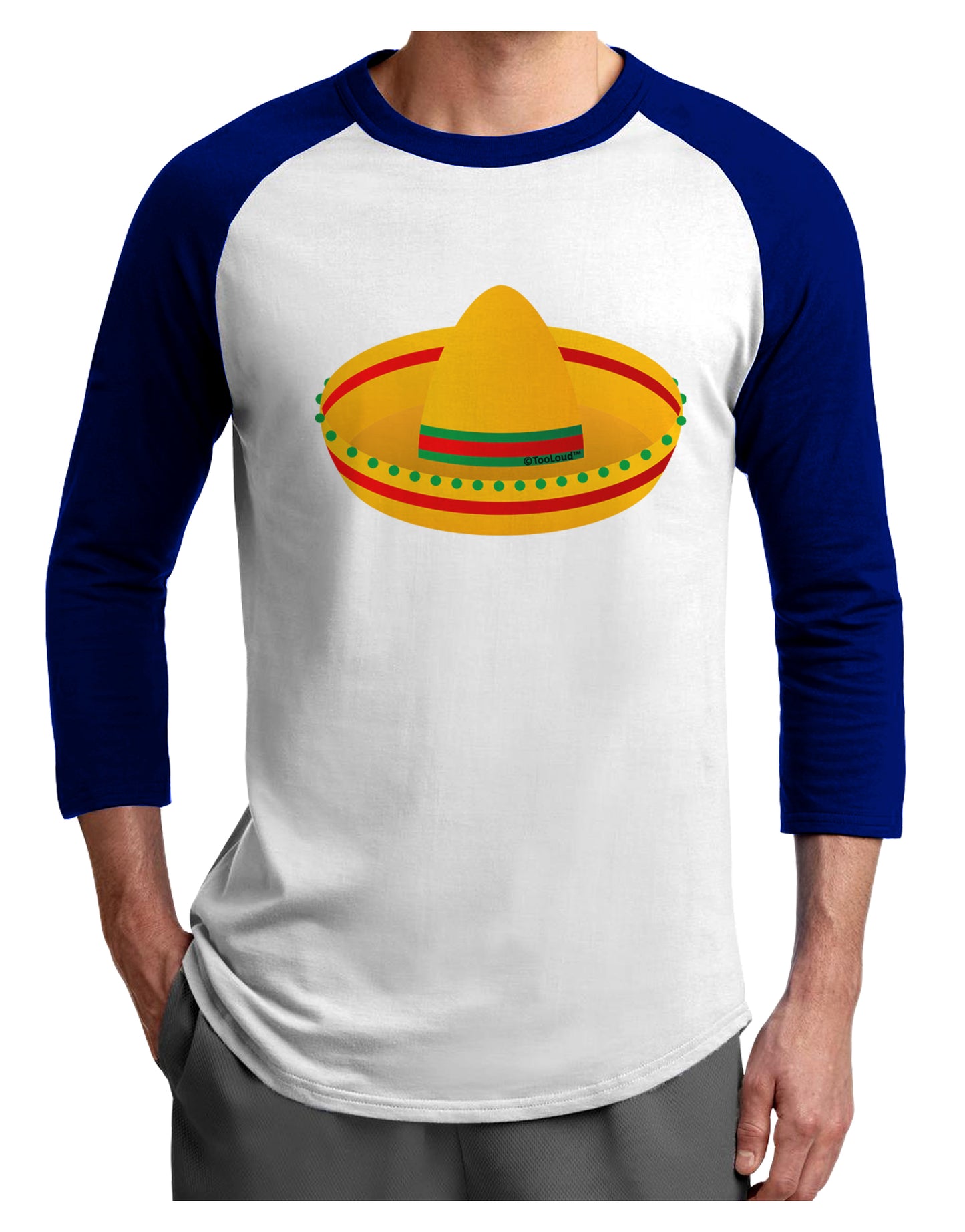 Sombrero Design Adult Raglan Shirt by TooLoud-TooLoud-White-Royal-X-Small-Davson Sales