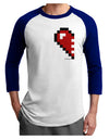 Couples Pixel Heart Design - Left Adult Raglan Shirt by TooLoud-TooLoud-White-Royal-X-Small-Davson Sales