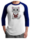 Cute Sweater Vest Cat Design Adult Raglan Shirt by TooLoud-TooLoud-White-Royal-X-Small-Davson Sales