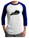 Kentucky - United States Shape Adult Raglan Shirt by TooLoud-TooLoud-White-Royal-X-Small-Davson Sales