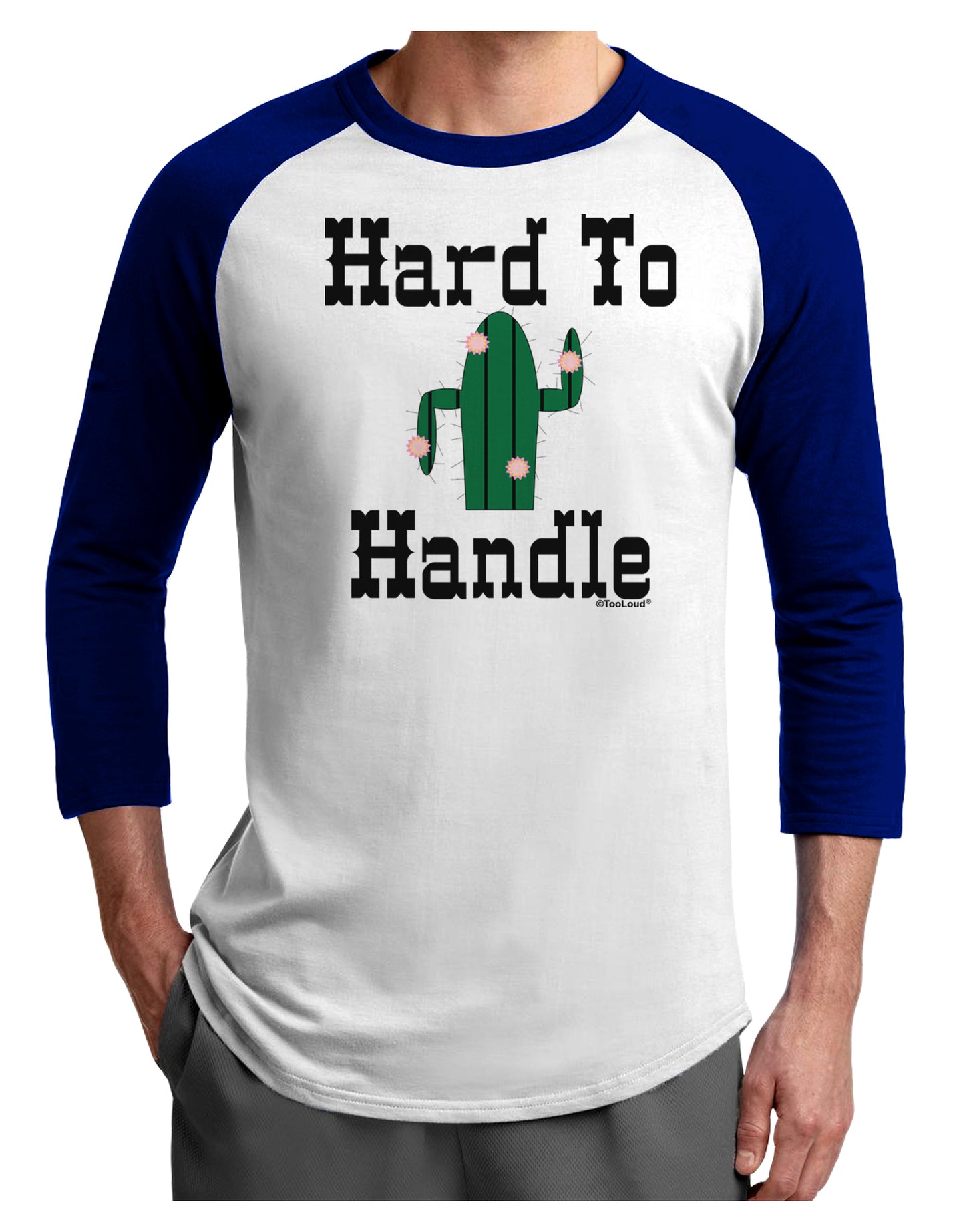 Hard To Handle Cactus Adult Raglan Shirt by TooLoud-TooLoud-White-Royal-X-Small-Davson Sales