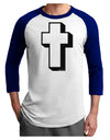 Simple Cross Design Black Adult Raglan Shirt by TooLoud-TooLoud-White-Royal-X-Small-Davson Sales