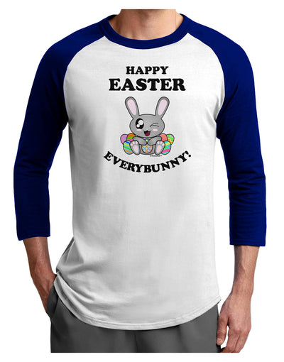 Happy Easter Everybunny Adult Raglan Shirt-TooLoud-White-Royal-X-Small-Davson Sales