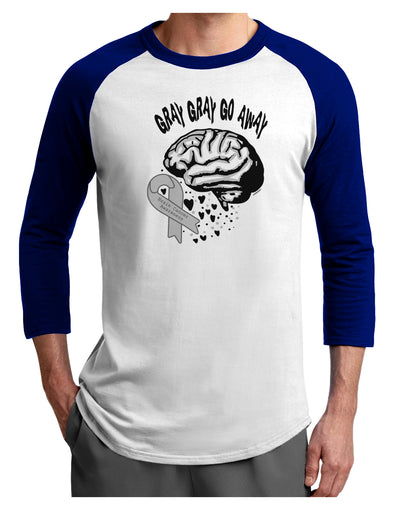 TooLoud Gray Gray Go Away Adult Raglan Shirt-Mens-Tshirts-TooLoud-White-Royal-X-Small-Davson Sales