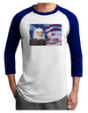All American Eagle Adult Raglan Shirt-TooLoud-White-Royal-X-Small-Davson Sales