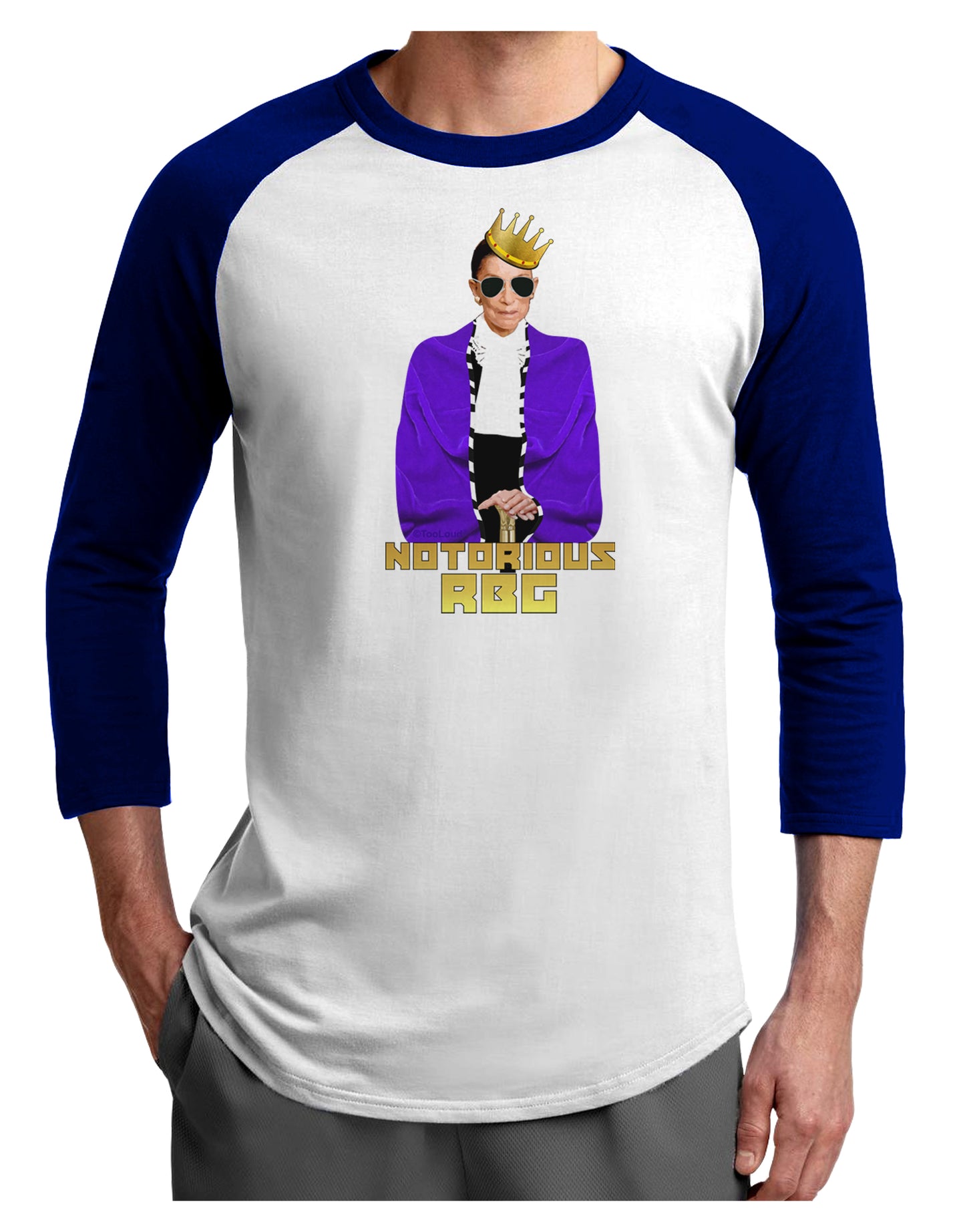 Notorious RBG Adult Raglan Shirt by TooLoud-TooLoud-White-Royal-X-Small-Davson Sales