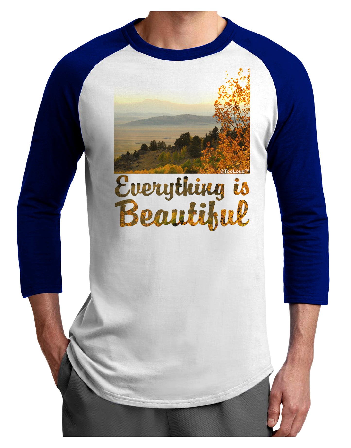 Everything is Beautiful - Sunrise Adult Raglan Shirt by-Raglan Shirt-TooLoud-White-Royal-X-Small-Davson Sales