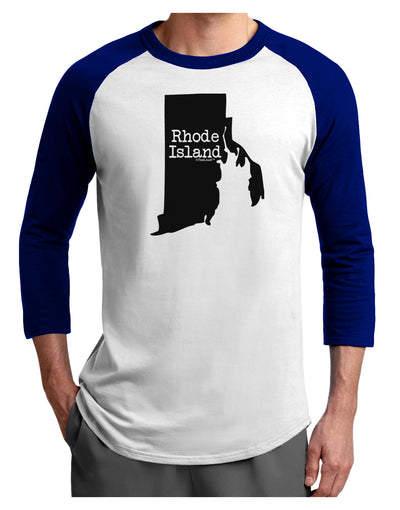 Rhode Island - United States Shape Adult Raglan Shirt by TooLoud-TooLoud-White-Royal-X-Small-Davson Sales