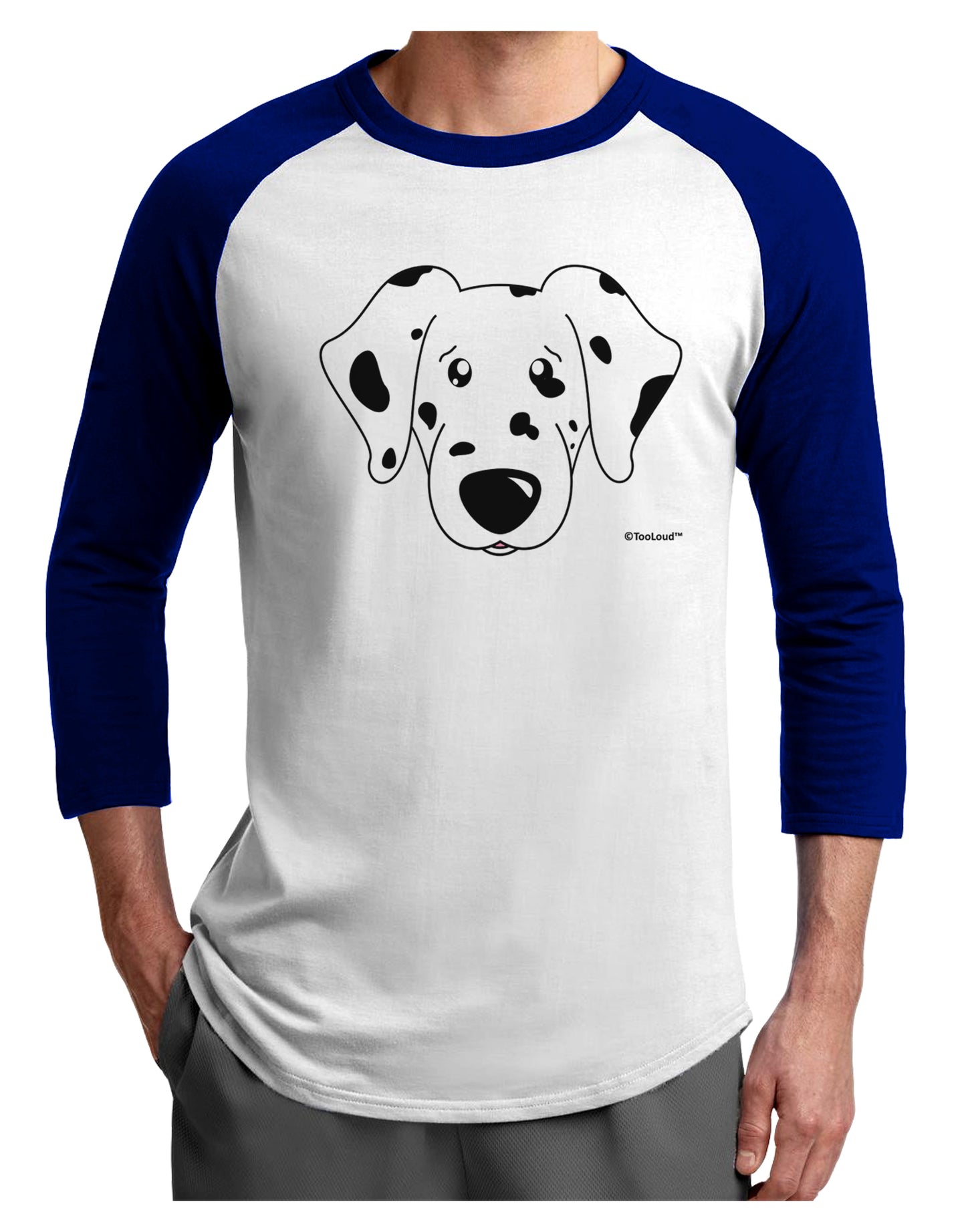 Cute Dalmatian Dog Adult Raglan Shirt by TooLoud-TooLoud-White-Royal-X-Small-Davson Sales