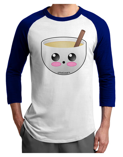 Cute Egg Nog Design - Adult Raglan Shirt by TooLoud-TooLoud-White-Royal-X-Small-Davson Sales