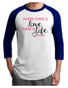 TooLoud Where There Is Love Gandhi Adult Raglan Shirt-Raglan Shirt-TooLoud-White-Royal-X-Small-Davson Sales