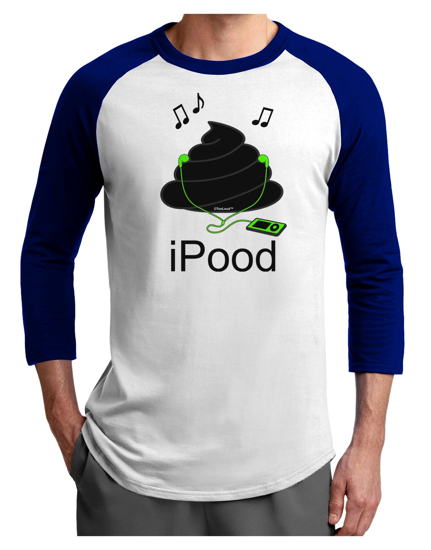 iPood Adult Raglan Shirt-Raglan Shirt-TooLoud-White-Royal-X-Small-Davson Sales