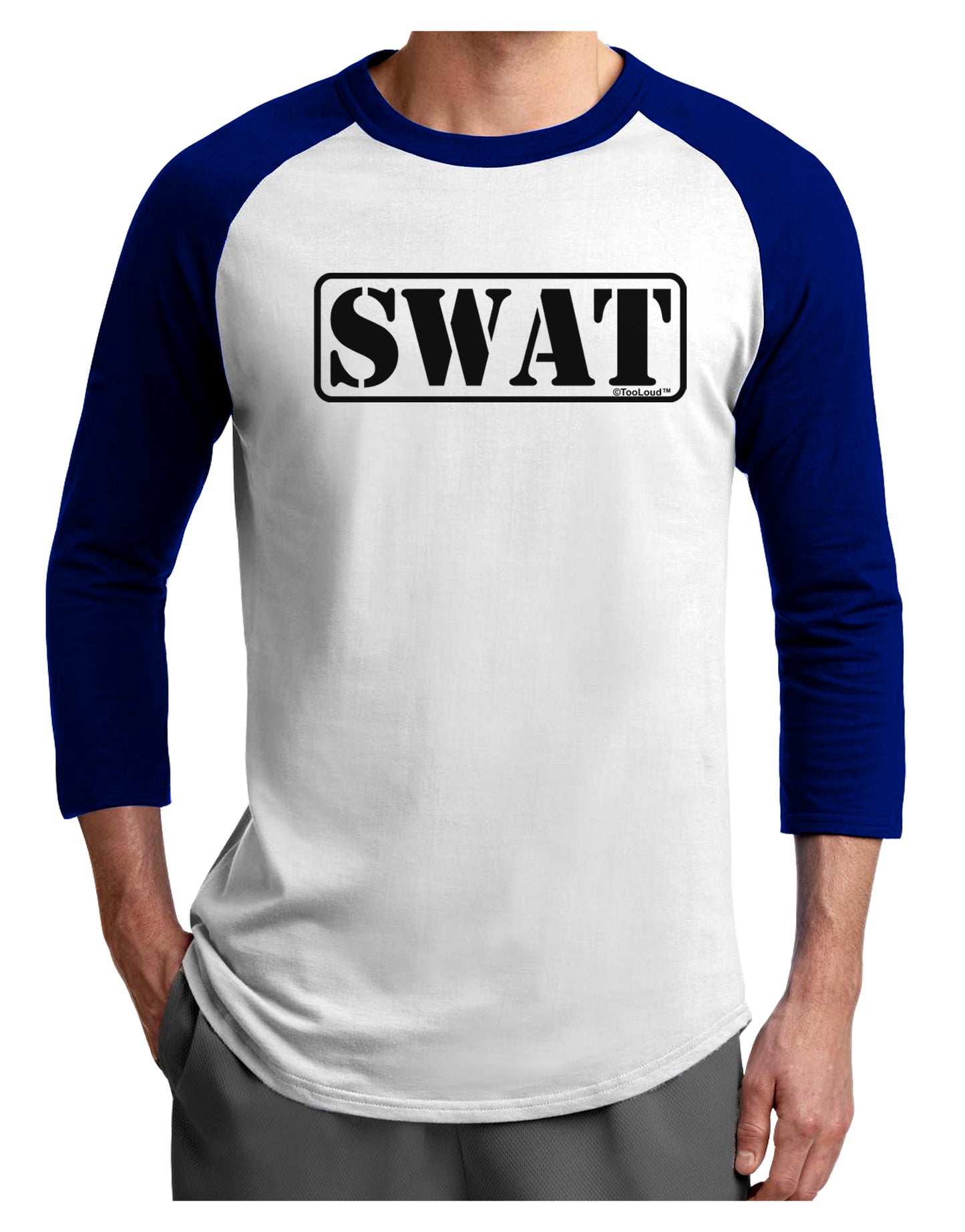 SWAT Team Logo - Text #2 Adult Raglan Shirt by TooLoud-TooLoud-White-Royal-X-Small-Davson Sales