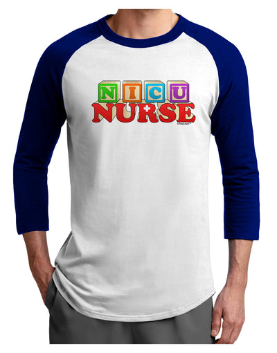 Nicu Nurse Adult Raglan Shirt-TooLoud-White-Royal-X-Small-Davson Sales