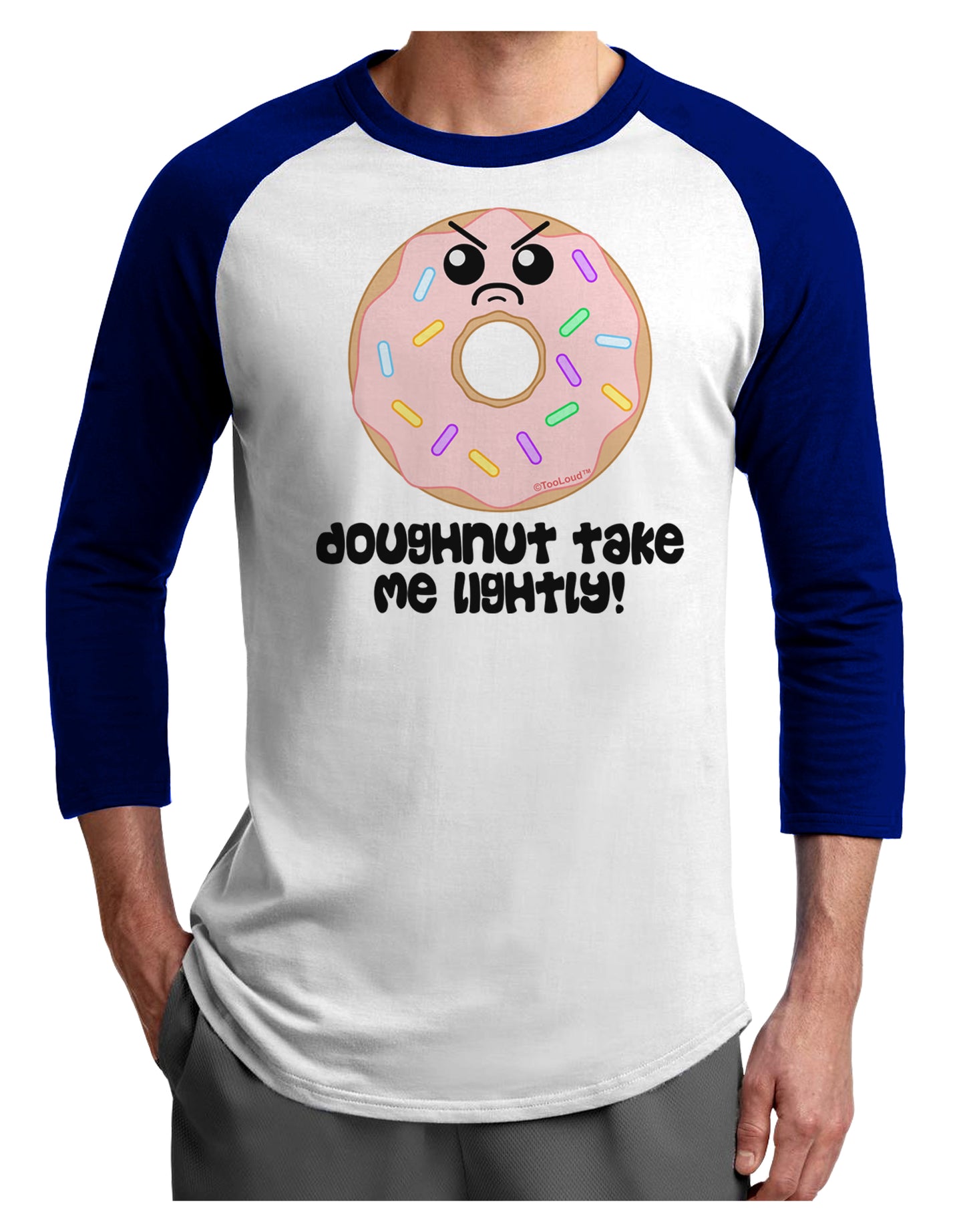 Doughnut - Doughnut Take Me Lightly Adult Raglan Shirt by TooLoud-TooLoud-White-Royal-X-Small-Davson Sales