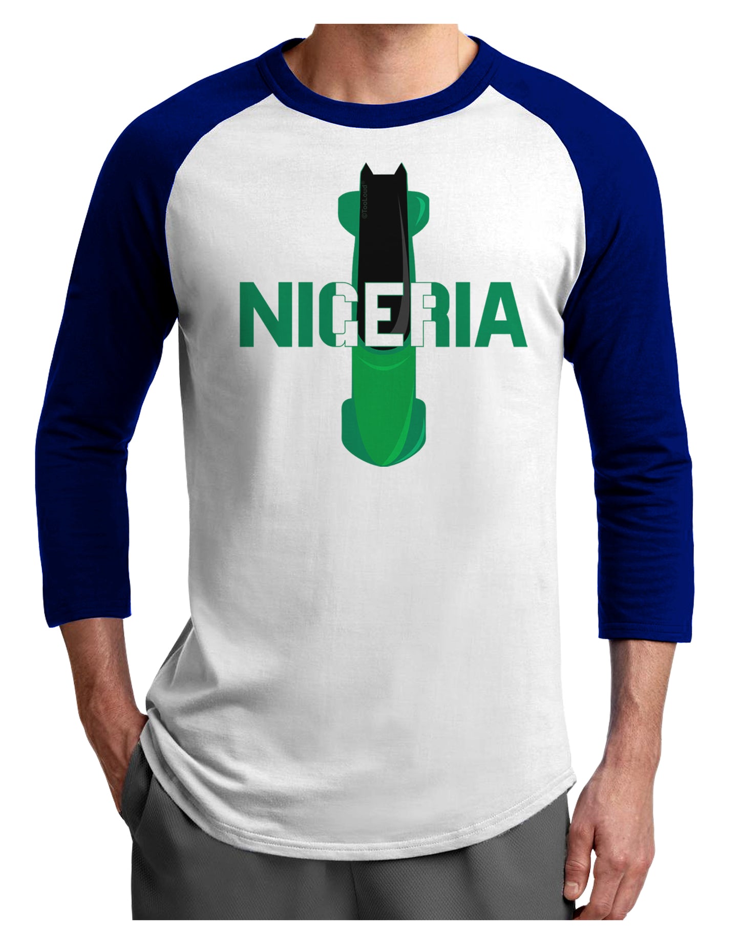 Nigeria Bobsled Adult Raglan Shirt by TooLoud-TooLoud-White-Royal-X-Small-Davson Sales