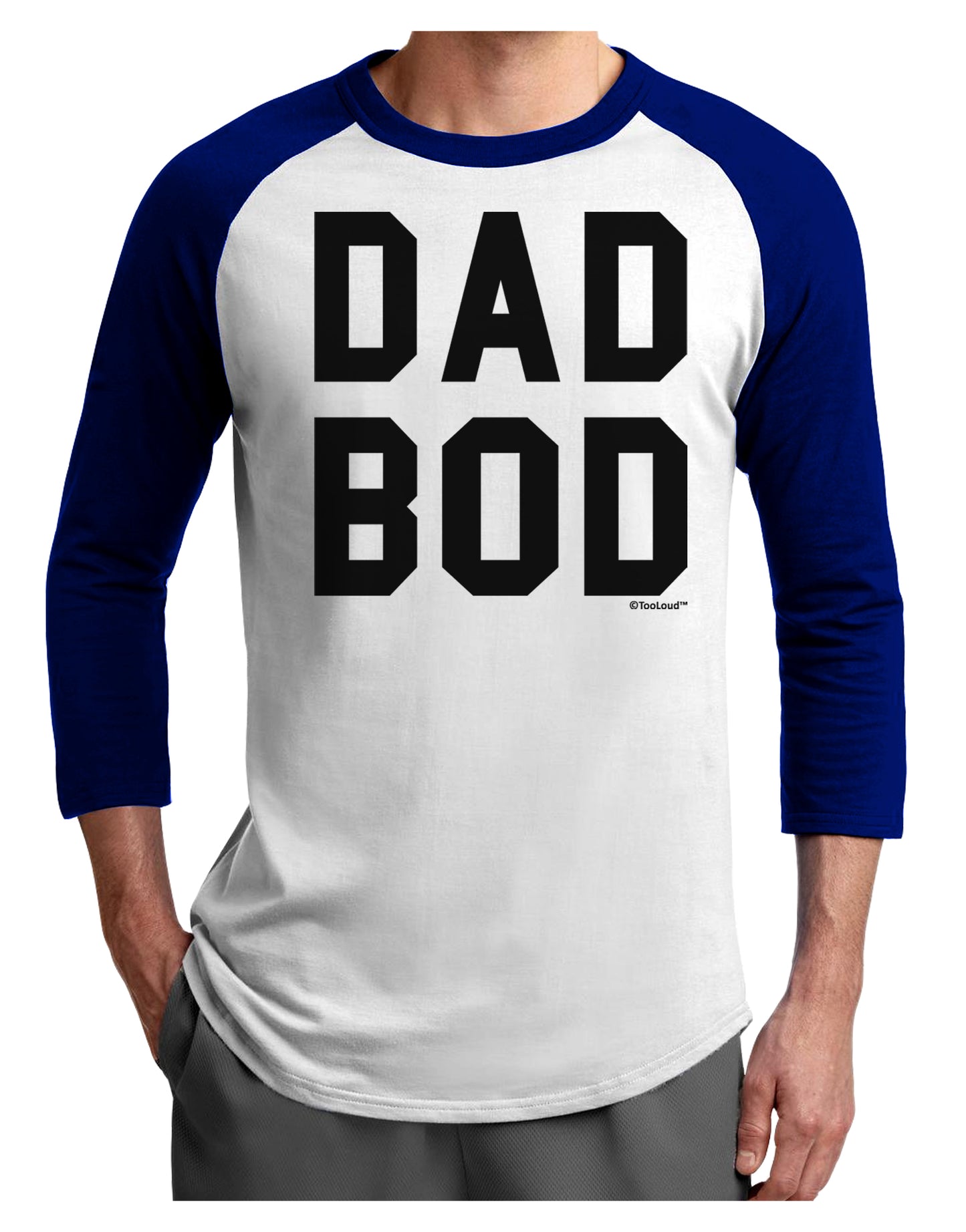 Dad Bod Design Adult Raglan Shirt by TooLoud-TooLoud-White-Royal-X-Small-Davson Sales