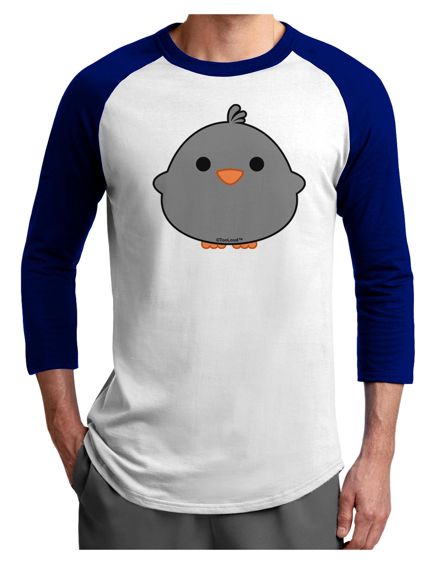Cute Little Chick - Black Adult Raglan Shirt by TooLoud-TooLoud-White-Royal-X-Small-Davson Sales