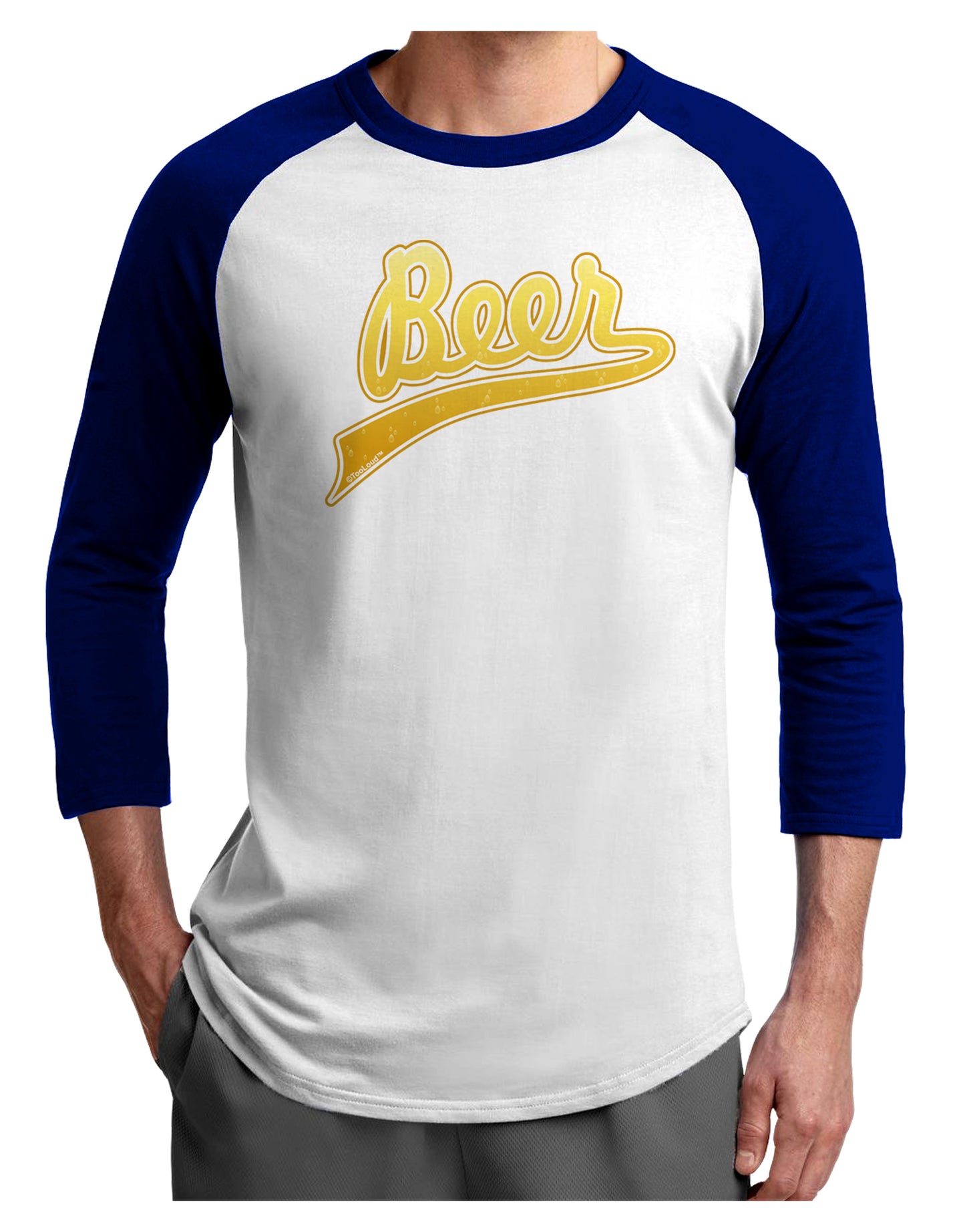 Beer Jersey Adult Raglan Shirt-TooLoud-White-Royal-X-Small-Davson Sales