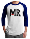 Matching Mr and Mrs Design - Mr Bow Tie Adult Raglan Shirt by TooLoud-TooLoud-White-Royal-X-Small-Davson Sales