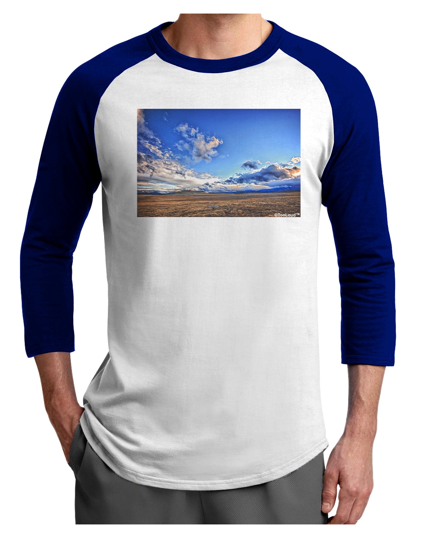 Garden of the Gods Colorado Adult Raglan Shirt-TooLoud-White-Royal-X-Small-Davson Sales