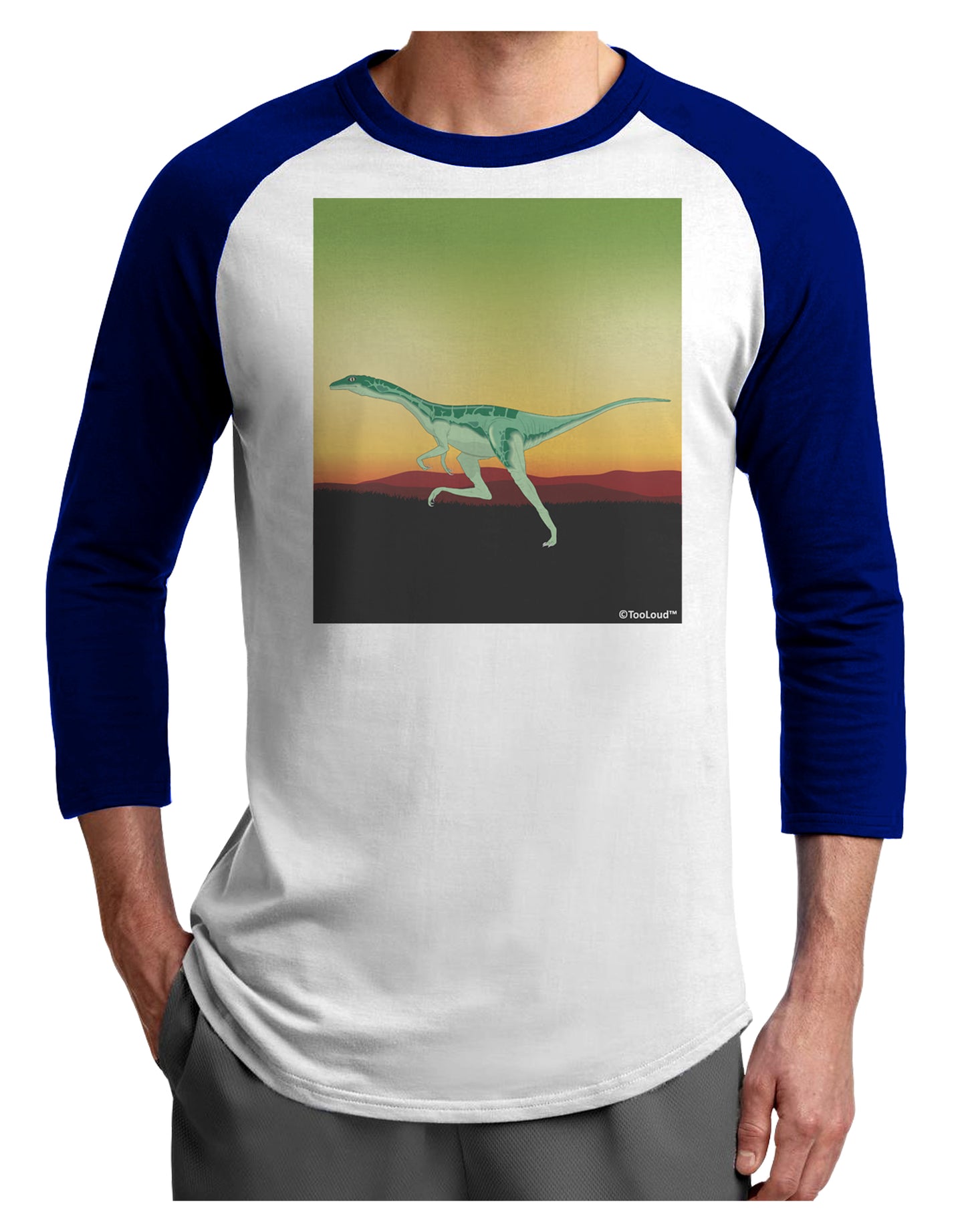 Ornithomimus Velox - Without Name Adult Raglan Shirt by TooLoud-TooLoud-White-Royal-X-Small-Davson Sales