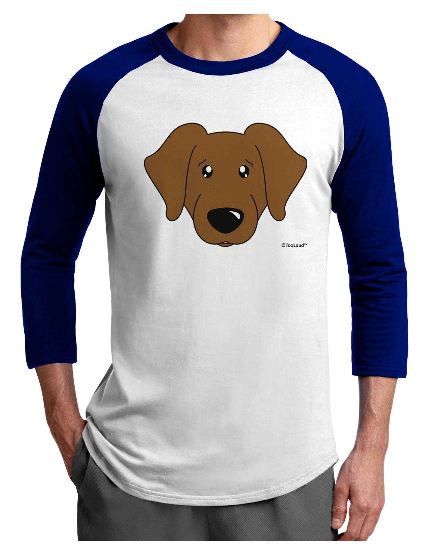 Cute Chocolate Labrador Retriever Dog Adult Raglan Shirt by TooLoud-TooLoud-White-Royal-X-Small-Davson Sales