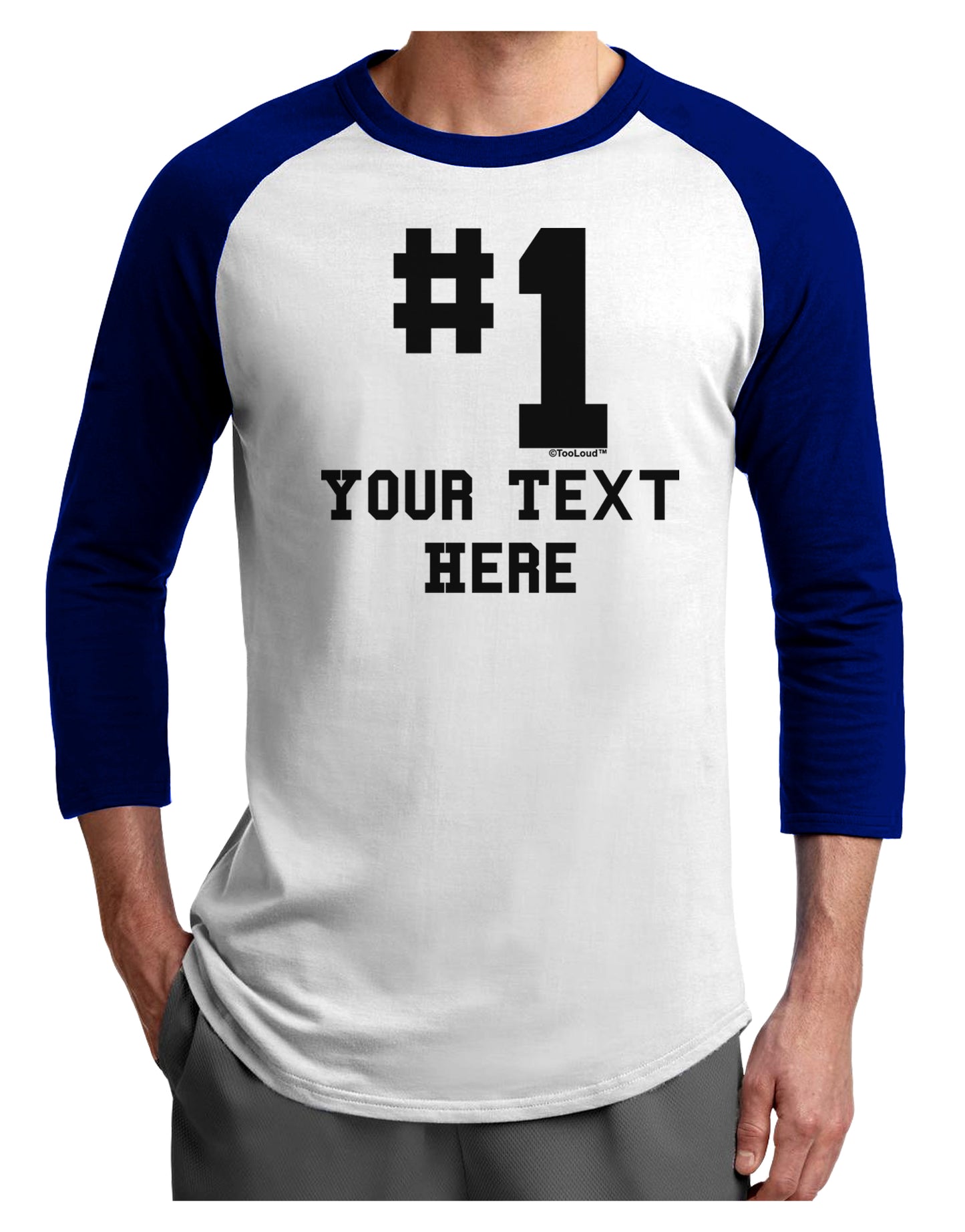 Personalized Number 1 Adult Raglan Shirt by TooLoud-TooLoud-White-Royal-X-Small-Davson Sales
