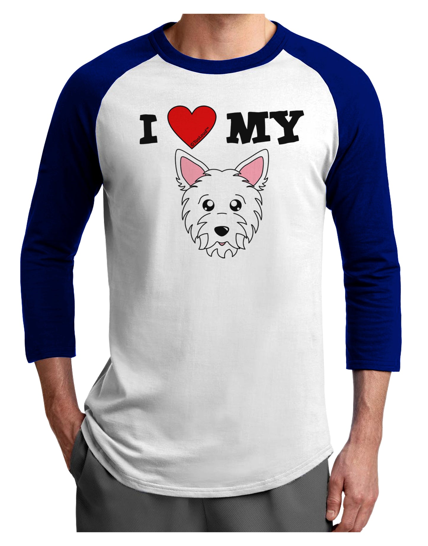 I Heart My - Cute Westie Dog Adult Raglan Shirt by TooLoud-TooLoud-White-Royal-X-Small-Davson Sales