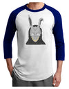 Scary Buny Face Watercolor Adult Raglan Shirt-TooLoud-White-Royal-X-Small-Davson Sales