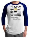 12 Days of Christmas Text Color Adult Raglan Shirt-TooLoud-White-Royal-X-Small-Davson Sales