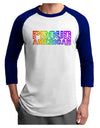 Proud American Rainbow Text Adult Raglan Shirt by TooLoud-TooLoud-White-Royal-X-Small-Davson Sales