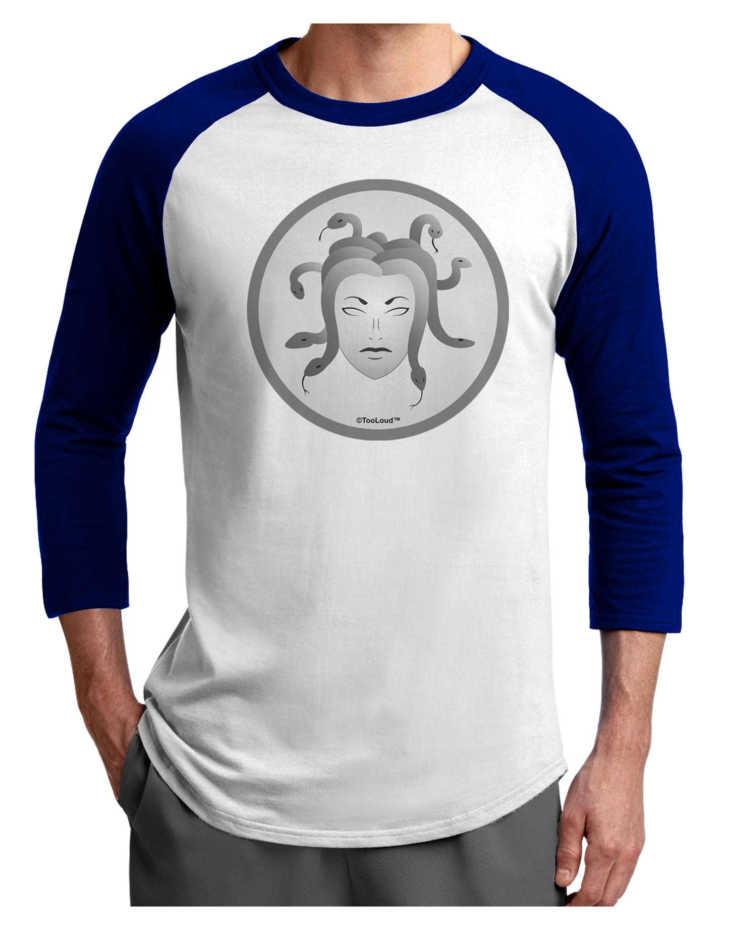 Medusa Head Coin - Greek Mythology Adult Raglan Shirt by TooLoud-TooLoud-White-Royal-X-Small-Davson Sales