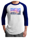 CO Rainbow Sunset Watercolor Text Adult Raglan Shirt-Raglan Shirt-TooLoud-White-Royal-X-Small-Davson Sales