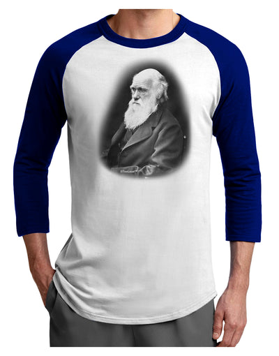 Charles Darwin Black and White Adult Raglan Shirt by TooLoud-TooLoud-White-Royal-X-Small-Davson Sales