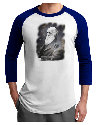 Charles Darwin In Space Adult Raglan Shirt by TooLoud-TooLoud-White-Royal-X-Small-Davson Sales