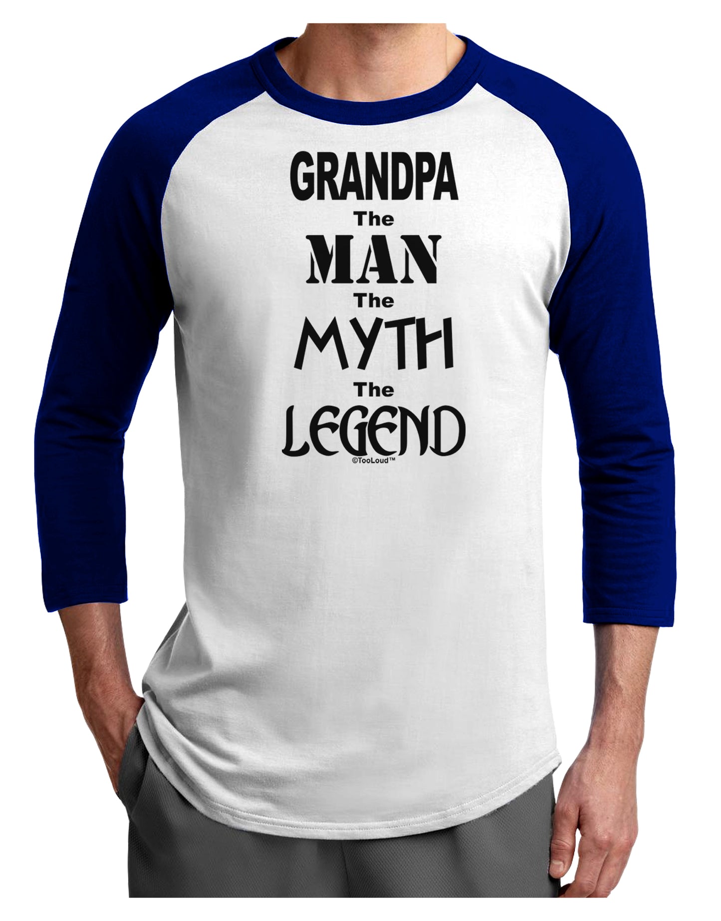 The Man The Myth The Legend Grandpa Adult Raglan Shirt by TooLoud-TooLoud-White-Royal-X-Small-Davson Sales