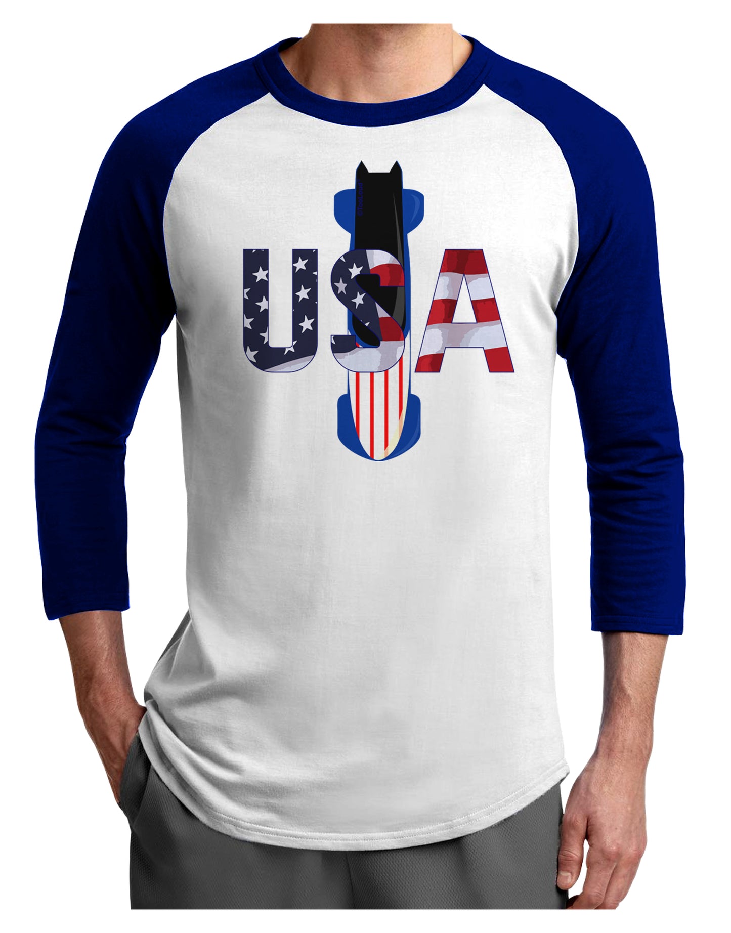 USA Bobsled Adult Raglan Shirt by TooLoud-TooLoud-White-Royal-X-Small-Davson Sales