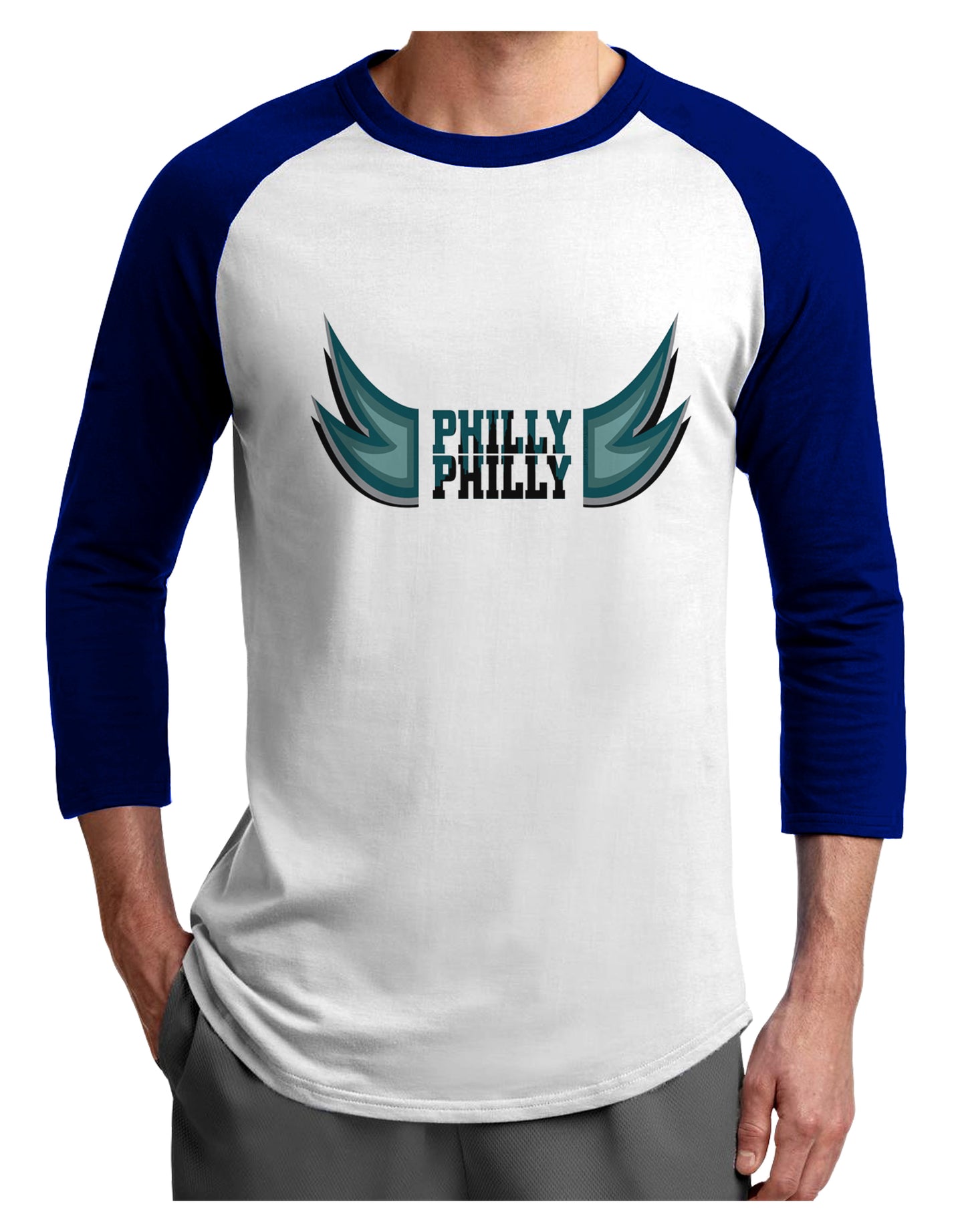 Philly Philly Funny Beer Drinking Adult Raglan Shirt by TooLoud-TooLoud-White-Royal-X-Small-Davson Sales