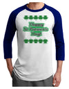 Seeing Double St. Patrick's Day Adult Raglan Shirt-TooLoud-White-Royal-X-Small-Davson Sales