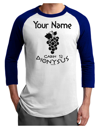 Personalized Cabin 12 Dionysus Adult Raglan Shirt by-Raglan Shirt-TooLoud-White-Royal-X-Small-Davson Sales